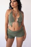 Untamed bamboo olive short