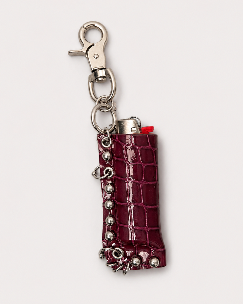 Burgundy patent leather lighter case