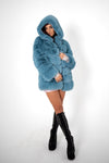 LUXE Baby Blu Faux Fur Coat