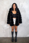 DISIAC Black Fur Coat