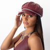 Silver burgundy fisherman cap