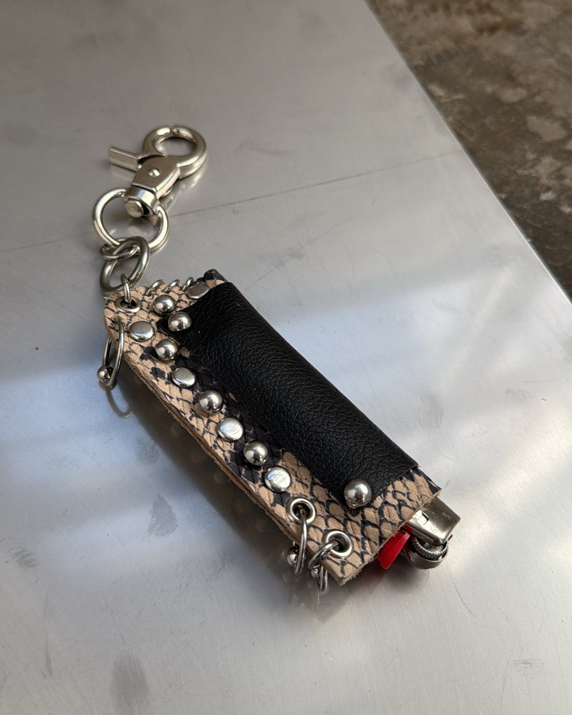 Black snakeskin lighter case