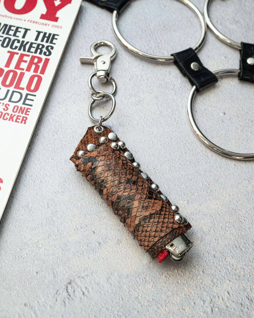 Brown double croc lighter charm