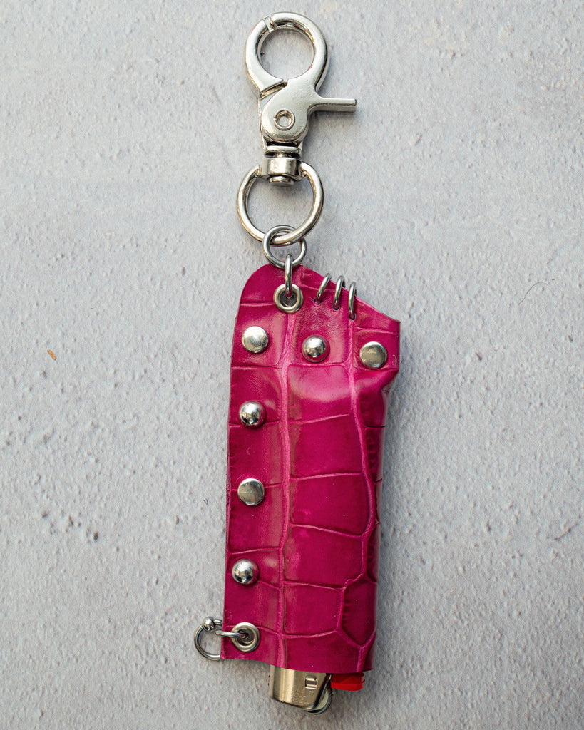Magenta croc lighter charm