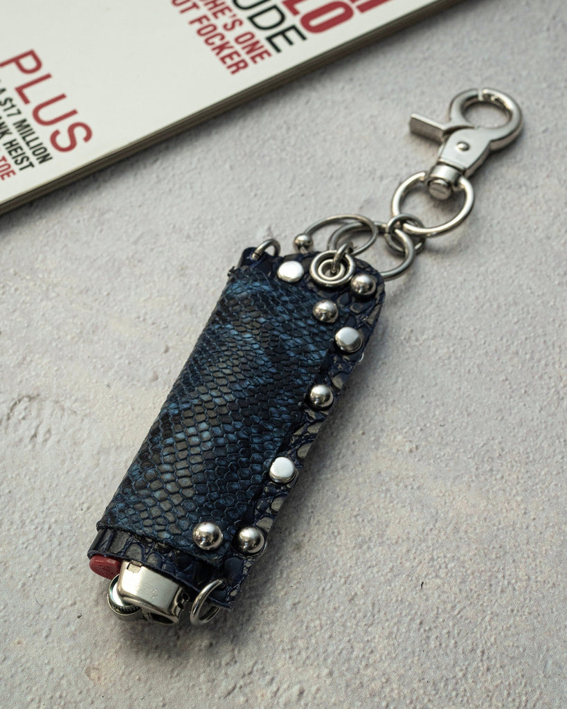 Cobalt snakeskin lighter charm