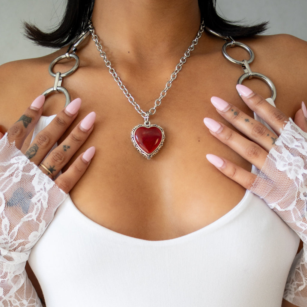 SCORPIO Silver Heart Necklace
