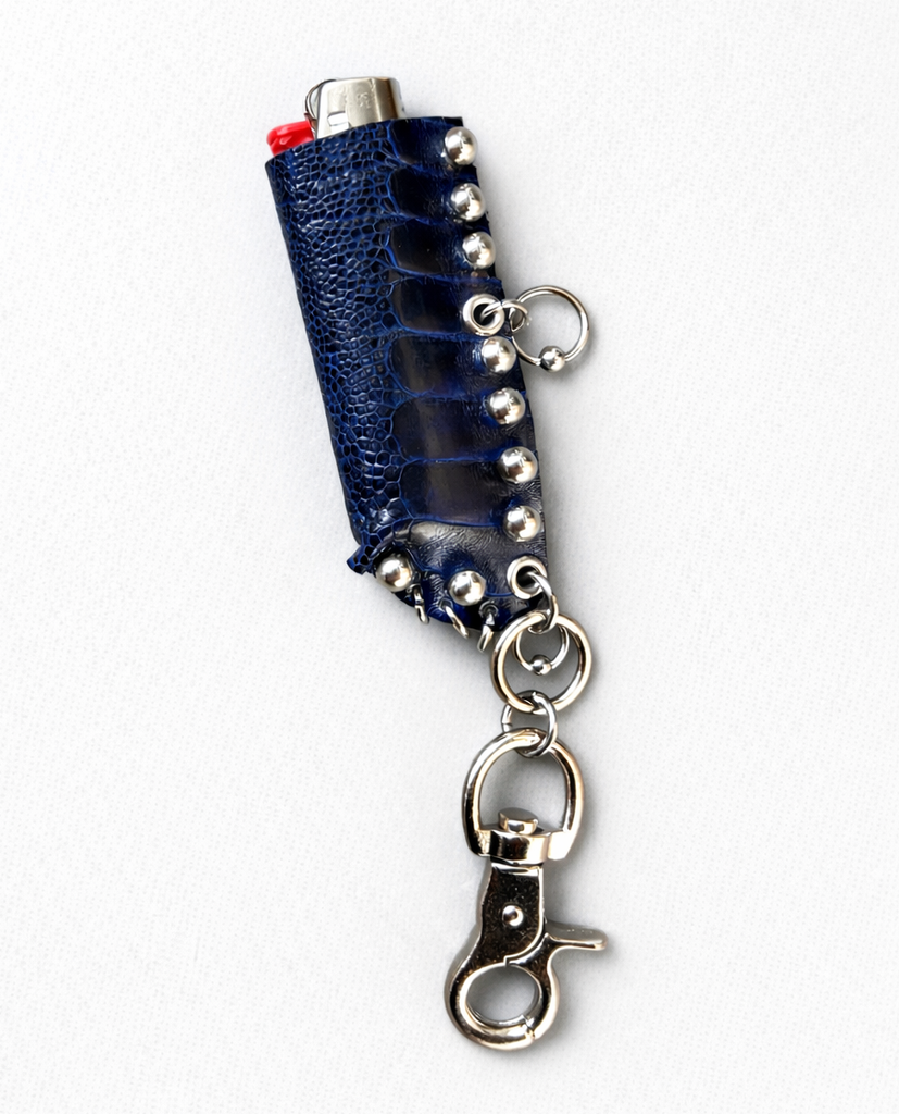 Blue ostrich lighter case
