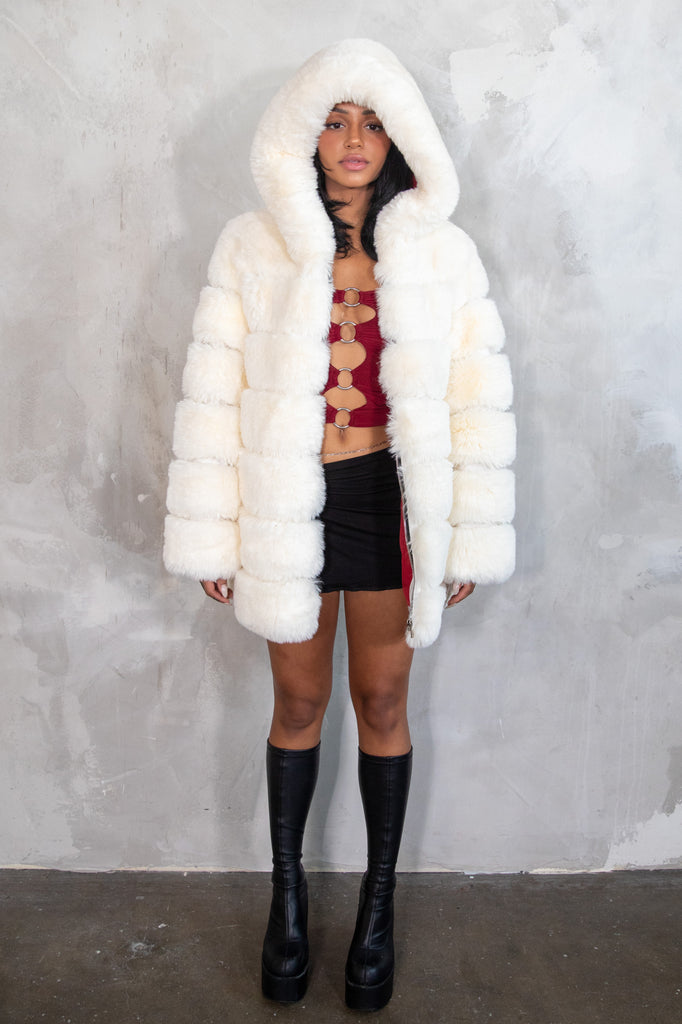 DISIAC Cream Fur Coat