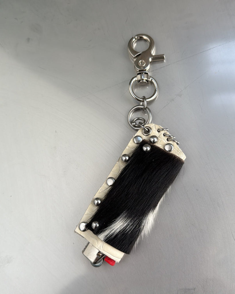 Cream cow Hyde lighter charm