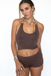 LUSTRE chocolate bamboo halter