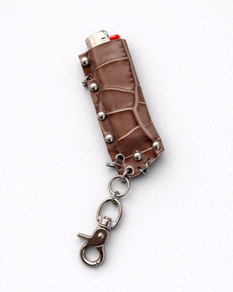 Taupe python lighter case
