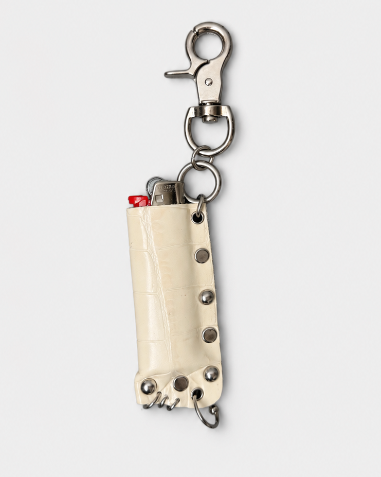 Cream croc lighter case