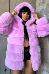 SAHARA Lavender Faux Fur Coat