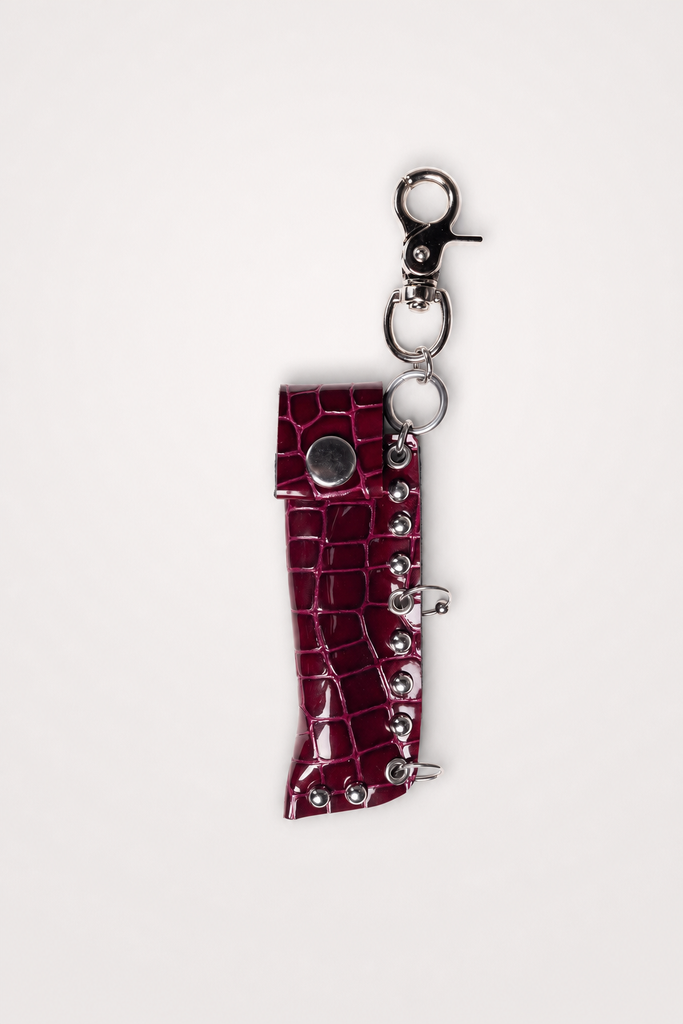 Burgundy Snakeskin Lip Gloss Case