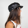 Silver Fox Leather Fisherman Cap